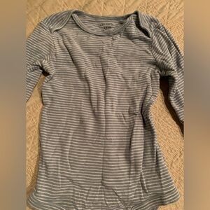 Carter’s- 24 month- Blue & white striped long sleeve Onsie